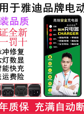 适用于雅迪电动车电瓶车充电器48V12AH60V72石墨烯三圆针自动关机