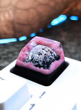 定制个性树脂键帽雪山富士山樱花山巅星河山川透光外设单个键盘帽