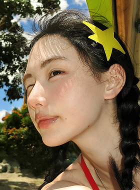 黄色五角星星发夹辣妹海边度假风大号侧边韩系刘海夹头饰2026新款