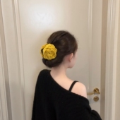 过年就做这发型 韩系氛围感花朵抓夹气质百搭发夹优雅2025年新款