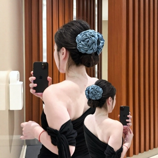 干枯玫瑰花抓夹发卡氛围感碎发夹轻奢高级头饰花朵后脑勺气质头花