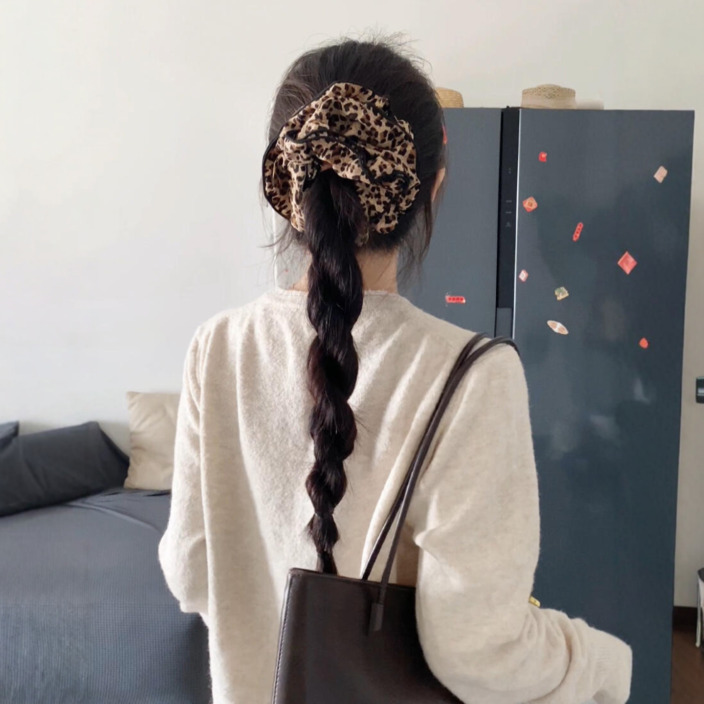 豹纹气质复古高级时尚不伤发发饰