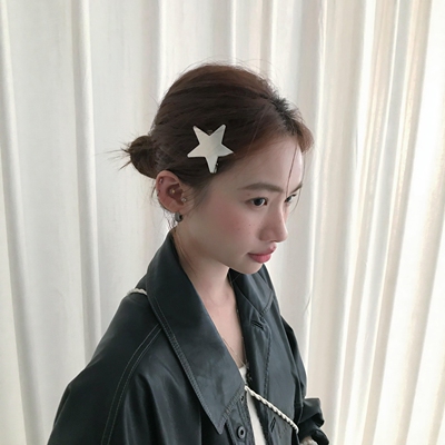 简约韩系银色星星边夹高级感发夹