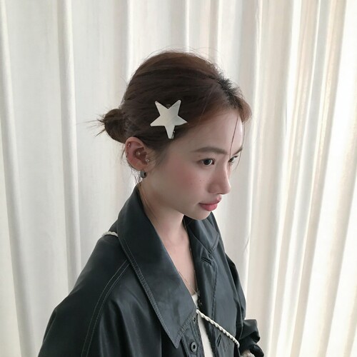 简约韩系银色星星边夹高级感发夹