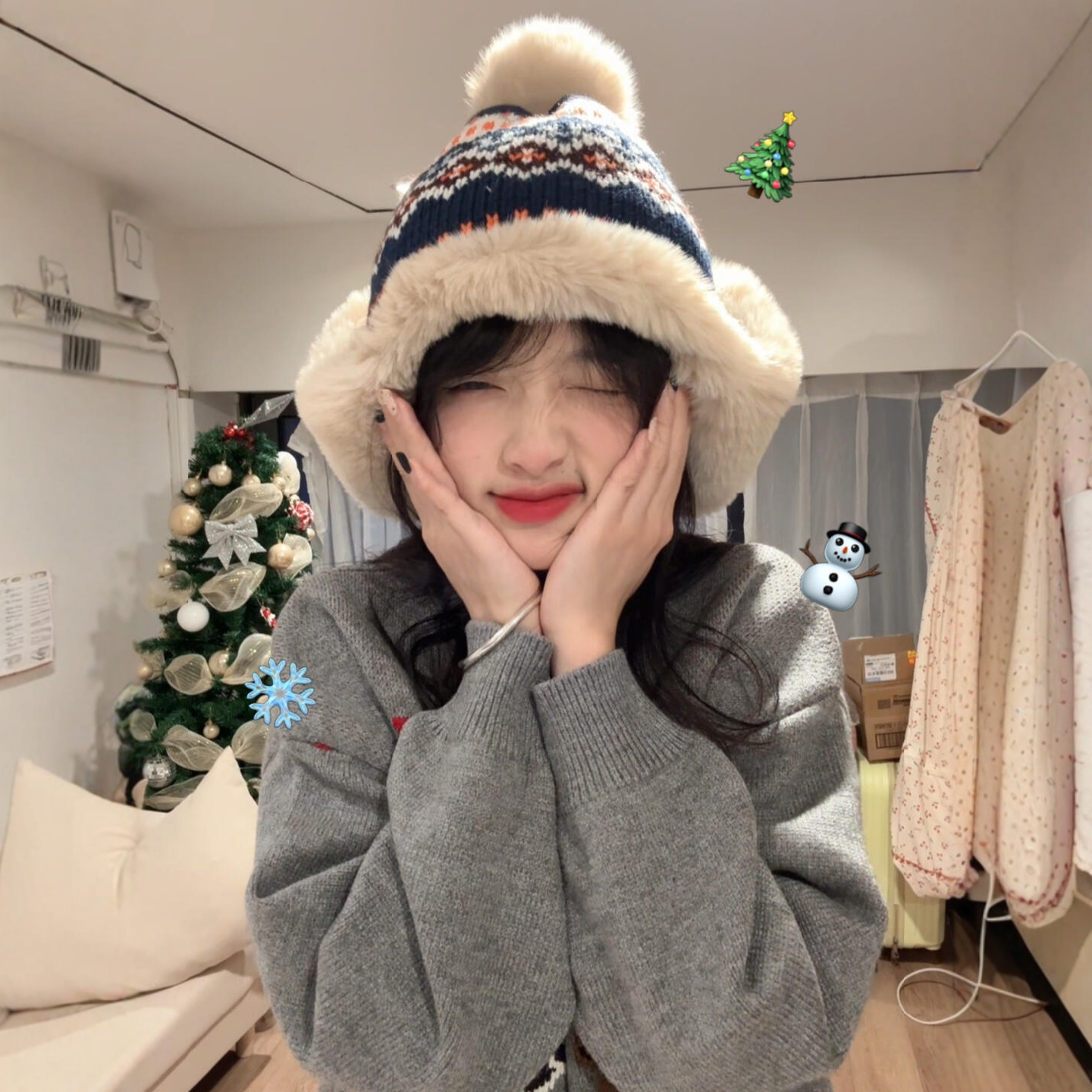 我的帽子好看嘛～保暖可爱护耳帽防寒雷锋帽大头围显脸小2025新款