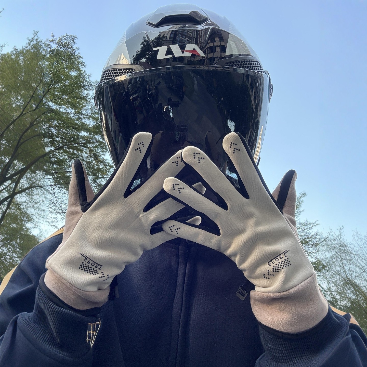 骑行手套女保暖防风手套冬高级感