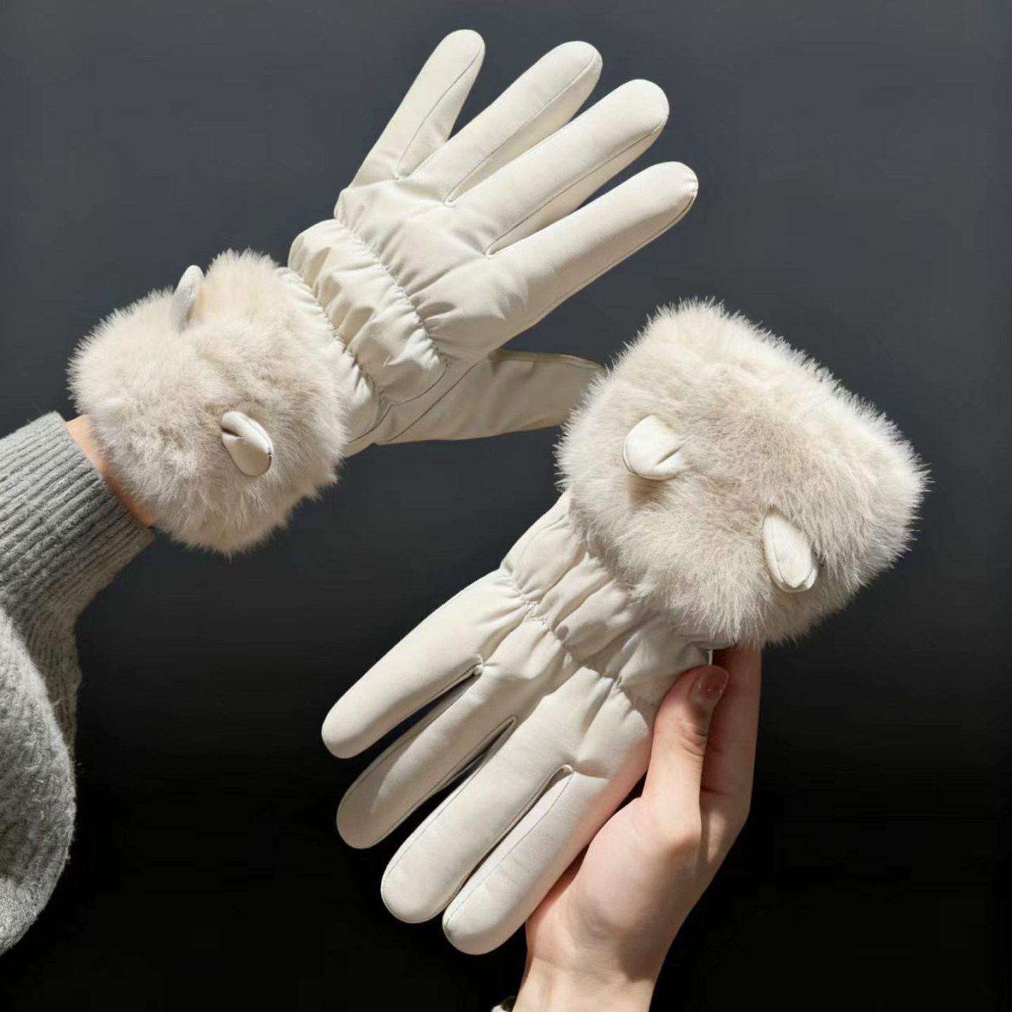 手套女士冬季可爱加绒加厚保暖骑行防风御寒秋冬天骑车可触屏防寒