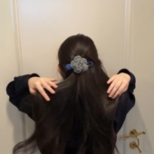 1S完成温柔半扎发 超方便高级感氛围毛绒发抓夹发饰法式 设计感