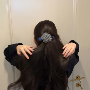 1S完成温柔半扎发，超方便高级感氛围毛绒发抓夹发饰法式设计感