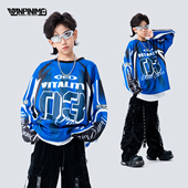 顽皮尼莫童装 街舞嘻哈儿童潮服男童宽松炸街少儿hiphop潮牌演出服
