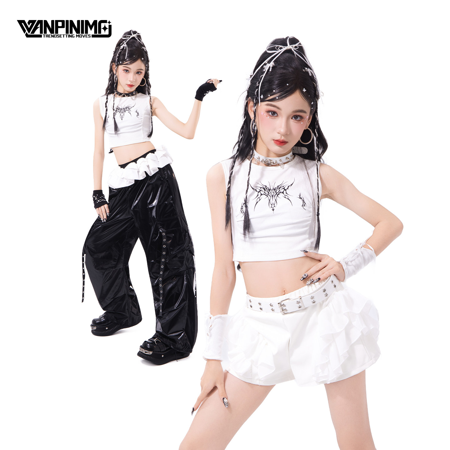 顽皮尼莫女童爵士舞演出服炸街图片
