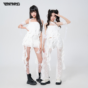 顽皮尼莫女团甜酷风爵士舞女童服装 夏儿童jazz街舞走秀时髦演出服