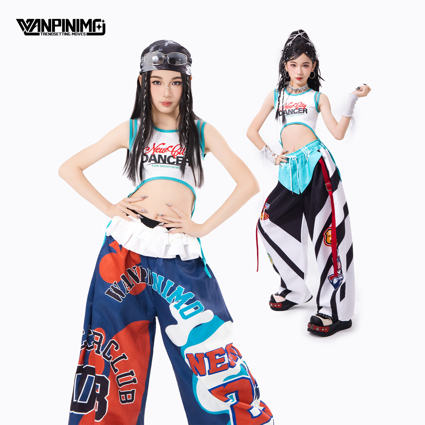 顽皮尼莫女童爵士舞透气表演套装图片