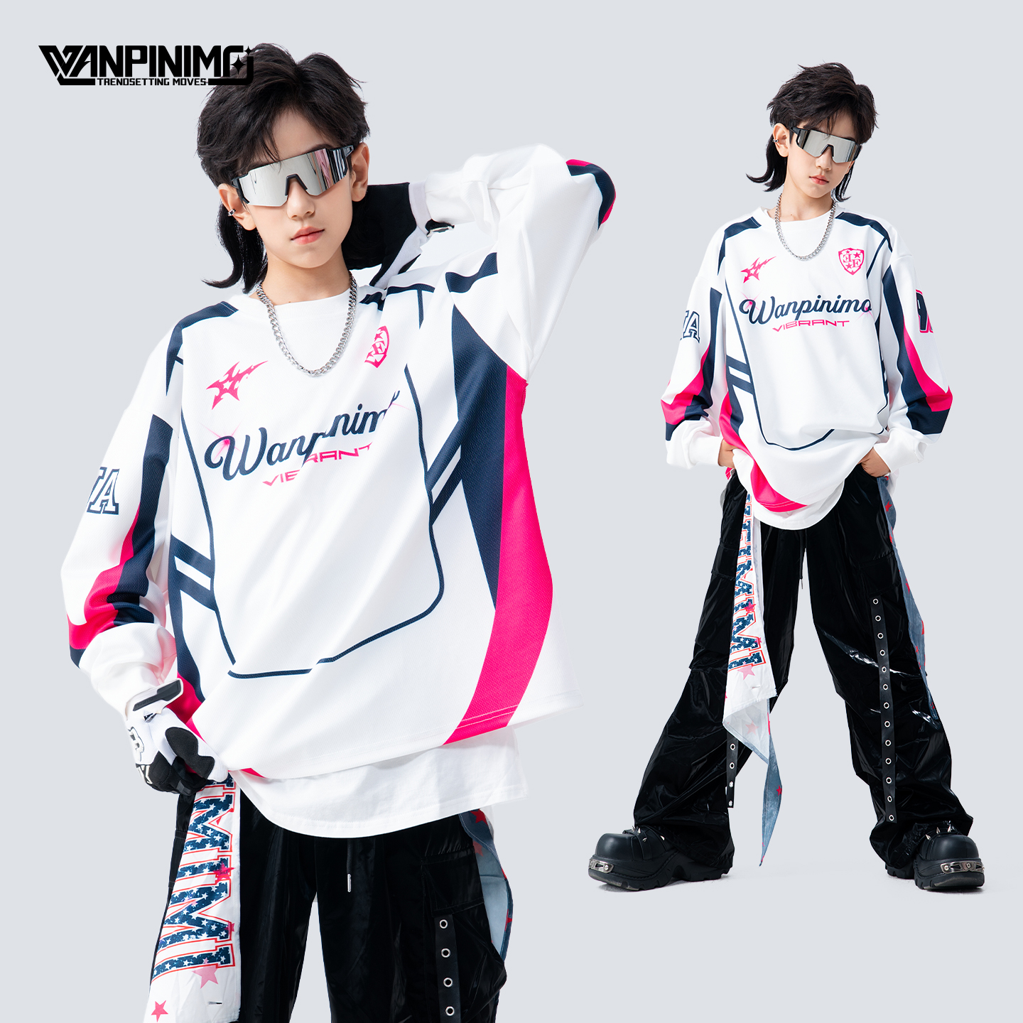 顽皮尼莫童装街舞儿童潮服男童嘻哈男童秋冬炸街hiphop潮牌演出服