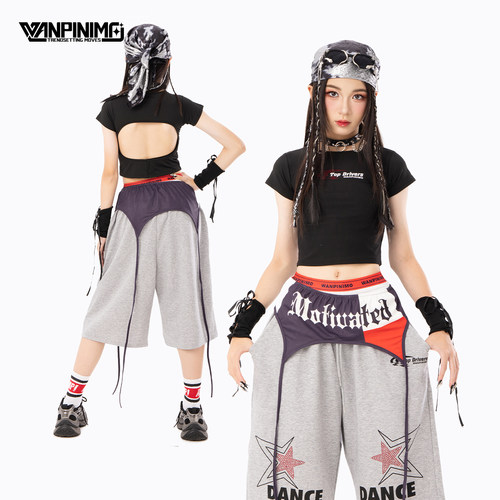 顽皮尼莫女童爵士舞潮酷演出服