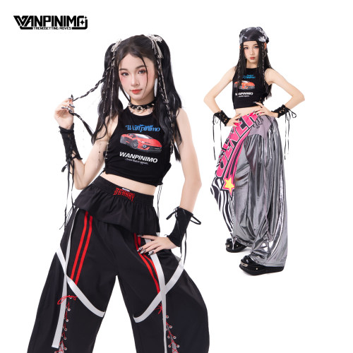 顽皮尼莫女童街舞舞台演出套装