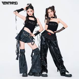 顽皮尼莫童装 夏少儿jazz甜酷风街舞时髦潮酷演出服 爵士舞女童服装
