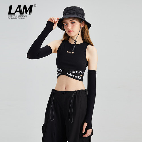 LAMLICKA美式高街紧身运动背心