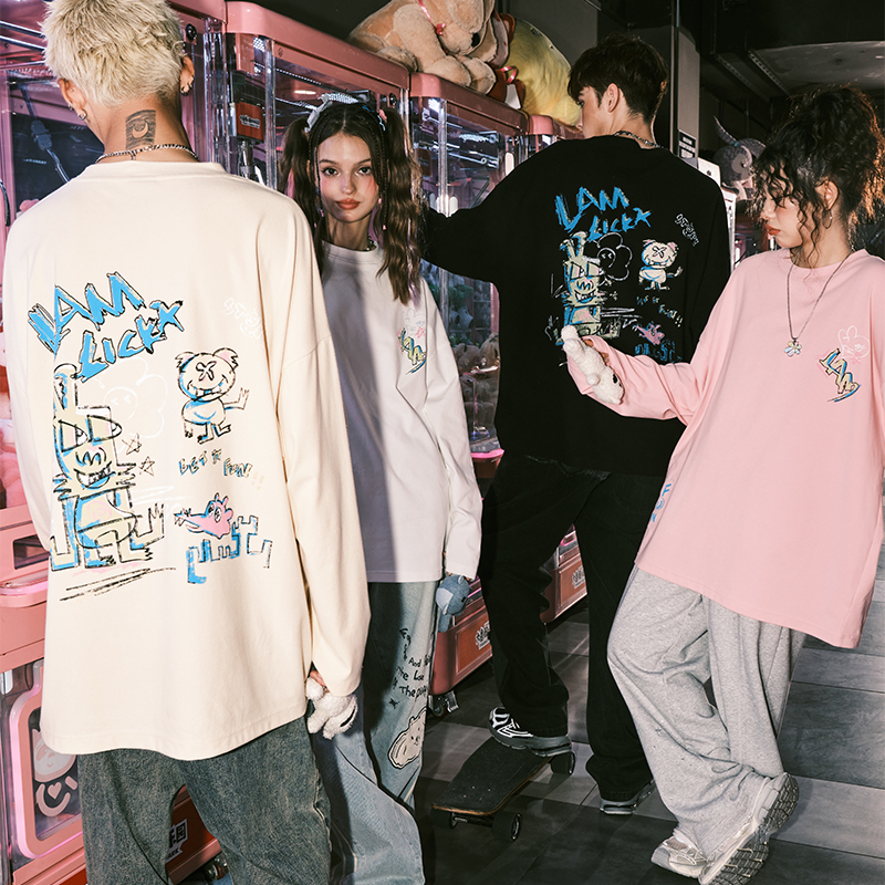 付辛博同款抽象涂鸦长袖T恤