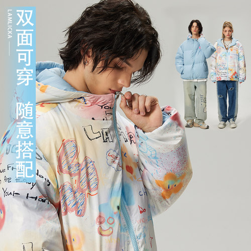 新款90绒双面穿面包羽绒服
