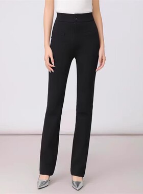 AMAS{专柜阿玛家}商场同款高腰加绒显瘦弹力微喇超模休闲裤510060