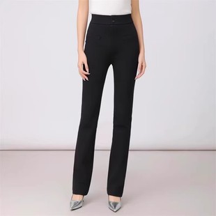 AMAS{专柜阿玛家}商场同款高腰加绒显瘦弹力微喇超模休闲裤510060