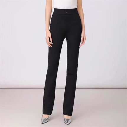 AMAS{专柜阿玛家}商场同款高腰加绒显瘦弹力微喇超模休闲裤510060