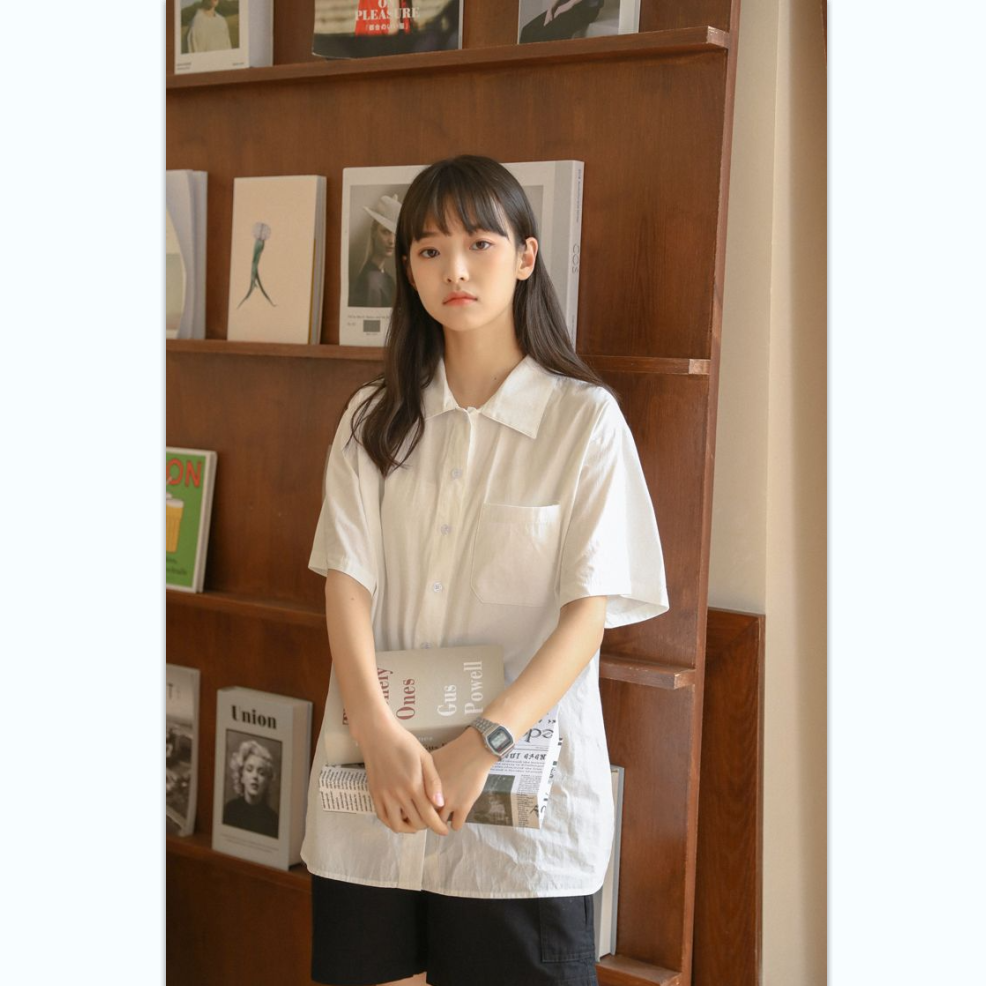 纯棉透气白衬衣女夏季短袖衬衫女学院风韩版百搭内搭班服JK制服