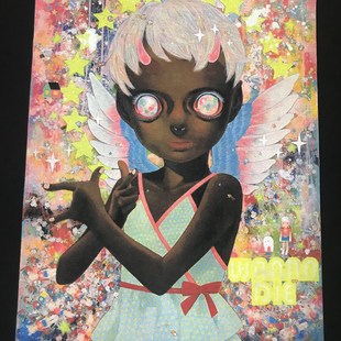 夏季潮牌印花宽松圆领短袖青年下田光t恤可爱卡通小黑人半袖男女