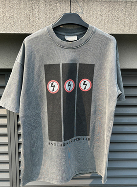 玛丽莲·曼森Marilyn Manson重金属摇滚短袖休闲做旧T恤朋克小众