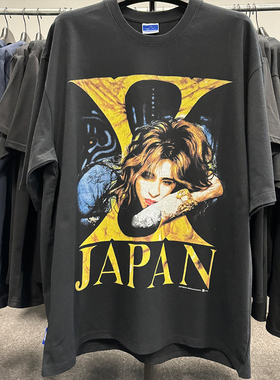 X JAPAN乐队YOSHIKI摇滚古着感tee无性别宽松炸街短袖圆领重磅T恤