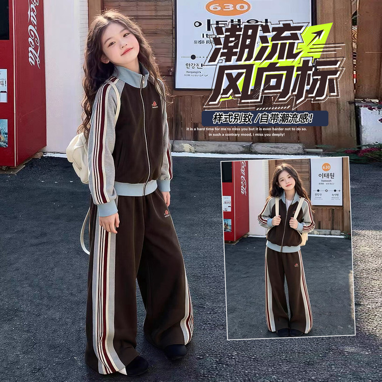 女童运动套装秋季2026新款中大童洋气时髦两件套春秋卫衣外套爆款图片
