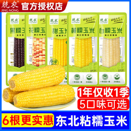 兢农黄糯玉米200g*6根北纬47度真空加热即食白糯粘玉米棒粗粮早餐