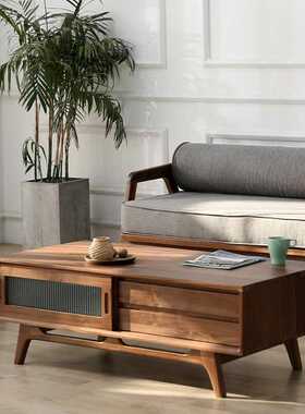 北欧简约复古实木电视柜日式轻奢客厅家用小户型视听柜储物收纳柜