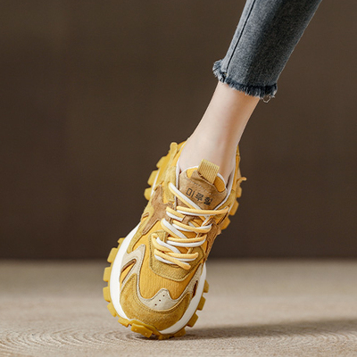 西班牙小众品牌ONGYSL厚底拼色显脚小阿甘鞋女春季新款休闲轻便