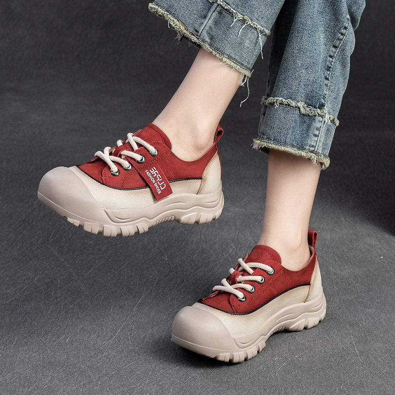 OHGC西班牙2026新款拼色小众轻便复古单鞋休闲平底低帮舒适女鞋,女鞋,老爹鞋,淘宝优惠券,粉丝福利购,淘宝优惠卷