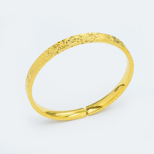 18k金吉言碎冰冰开口手镯轻奢女