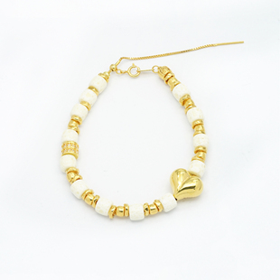18k金屁桃仿象牙手串小众自主原创DIY设计款 【WT0405】不脱模