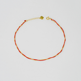 通体18k金单边红绳手链【QL07514】