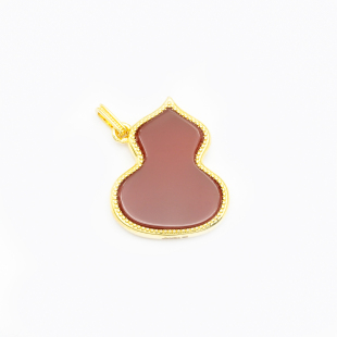 WT0261 百搭diy配件不脱模 18K金红玛瑙葫芦项链吊坠女时尚 正品