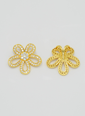 美菲品牌18k金格桑花吊坠轻奢时尚高级感DIY配件不脱模【WT0556】