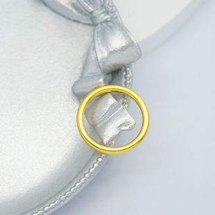 18k金古法素圈戒指  不脱模【WT0531】