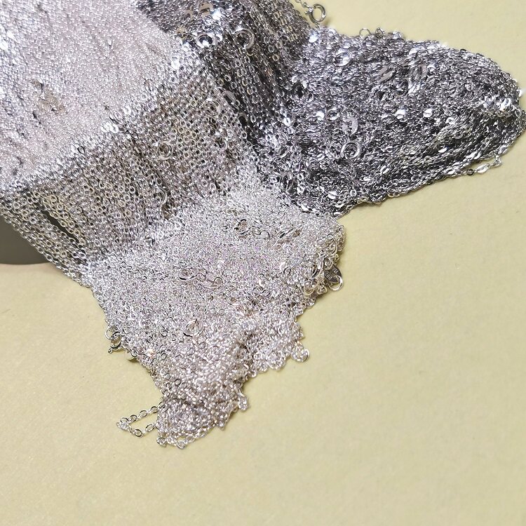 雅庄925纯银项链女简约时尚无吊坠款锁骨链条O字链压光十字链