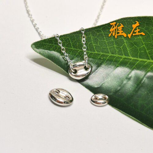 diy百搭纯银猪鼻子散珠
