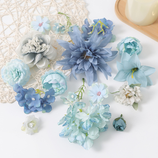 仿真绢花材料包 假花 古风汉服头饰 diy学士帽簪花配件 婚庆装饰