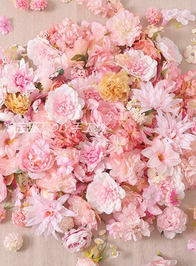 粉色系仿真花朵材料包