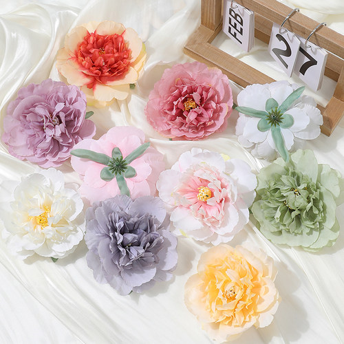 新款森系绢花发饰花朵汉服唐风古风芍药 DIY手工装饰材料新娘头饰