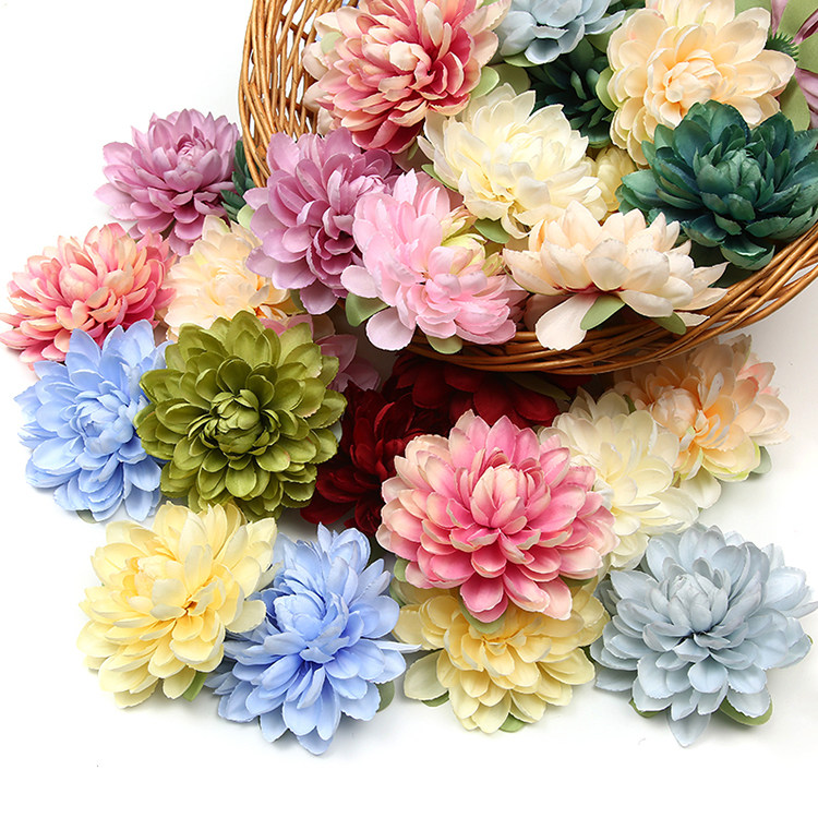 diy手工绢花 大丽菊仿真花朵  婚庆花艺拱门路引背景 花墙配件