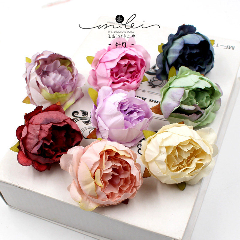 欧式仿真复古牡丹花diy婚庆花墙摄影拍照背景墙橱窗花房装饰 绢花