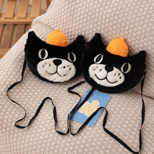 新款卡通立体黑猫咪斜挎包手机包零钱包女生儿童可爱小包包穿搭凹